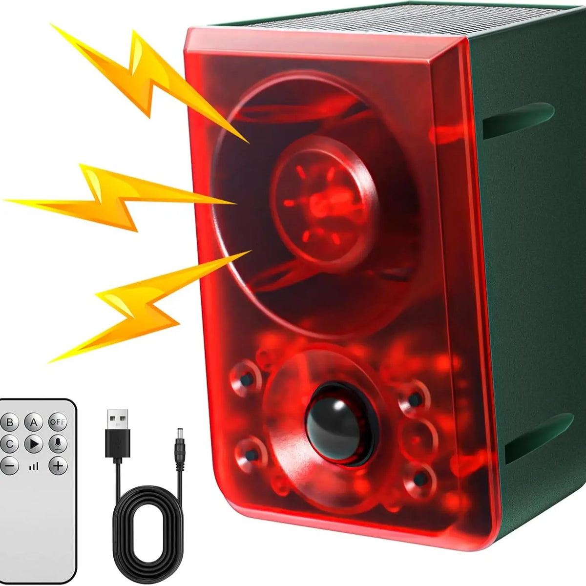 Solar Outdoor Motion SensorAlarm - Dog Barking & GunshotSound, Support Recording andVolume Adjustment