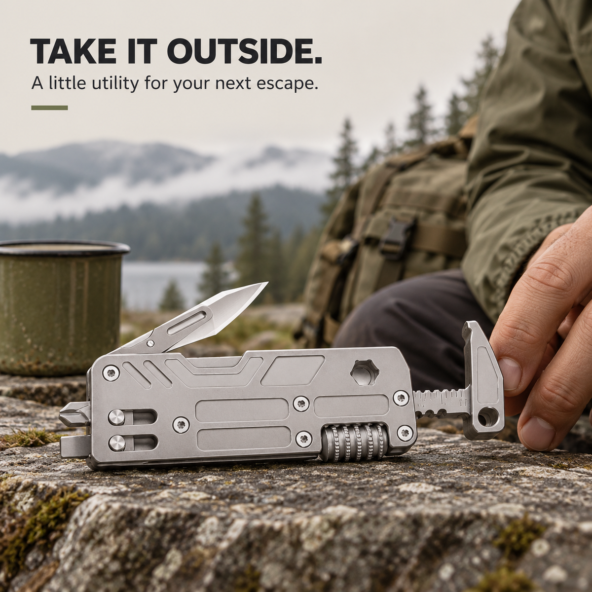 🛠️ Portable Titanium 10-in-One Outdoor Multi-Function Tool