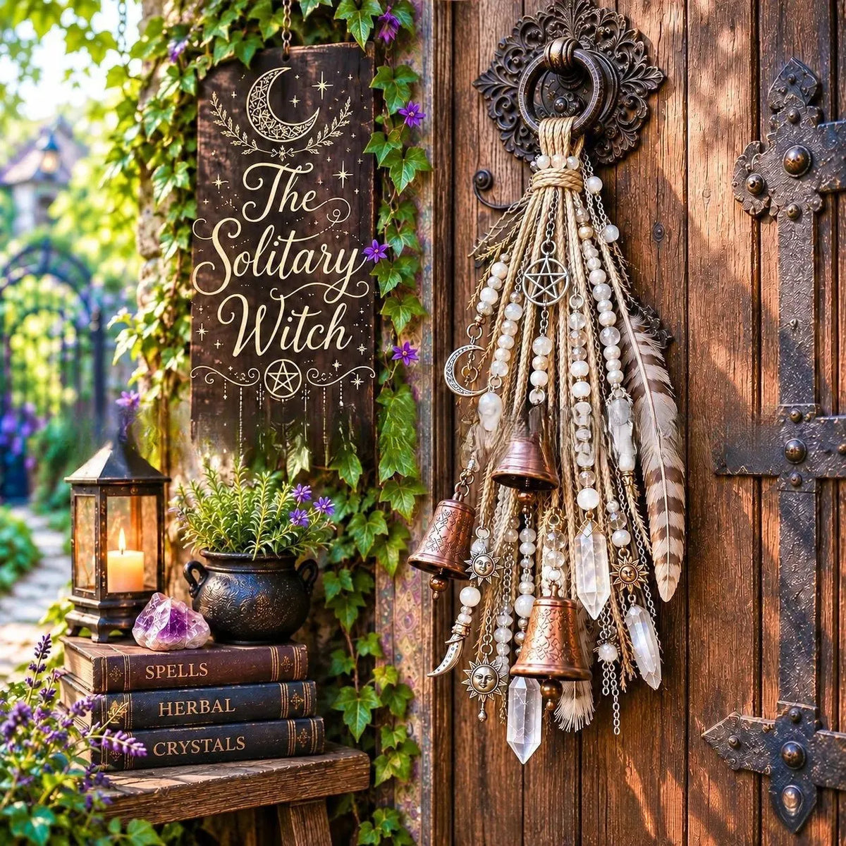 👉 Whimsical Witch Door Bell – Unique Hanging Decor for a Charming Home Entrance