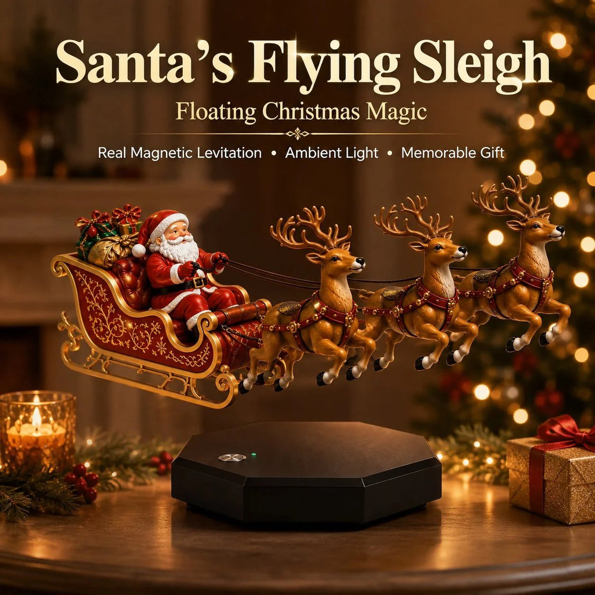 🔥Buy More Save More🔥🎅 Santa’s Flying Sleigh — Magnetic Levitation Christmas Display ✨