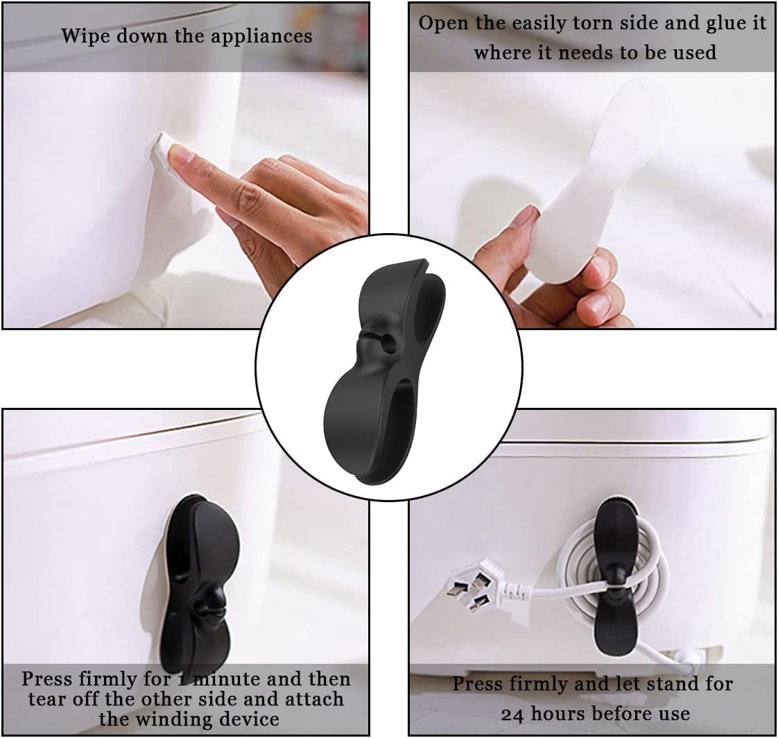 Cord Organizer for Appliances, Cord Holder Cord Wrap Cable Organizer Stick On Flat or Round Surface for Small Kitchen Appliances, Blenders, Coffee Maker, Pressure Cookers and Air Fryer