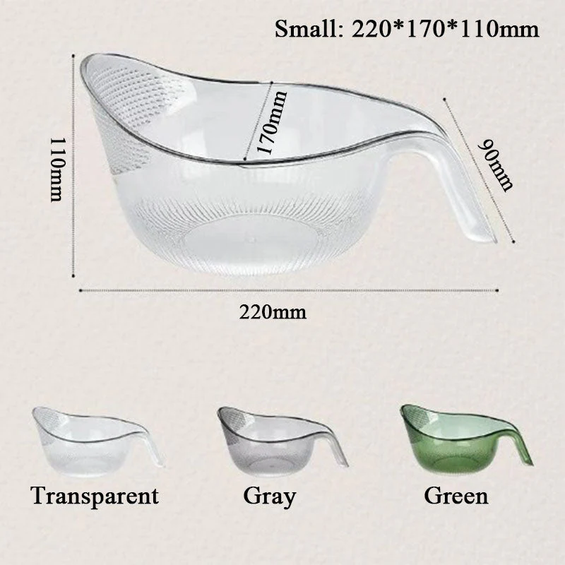 🥗 Multi-Purpose Rice Washing & Strainer Bowl | Wash Rice, Fruits & Vegetables