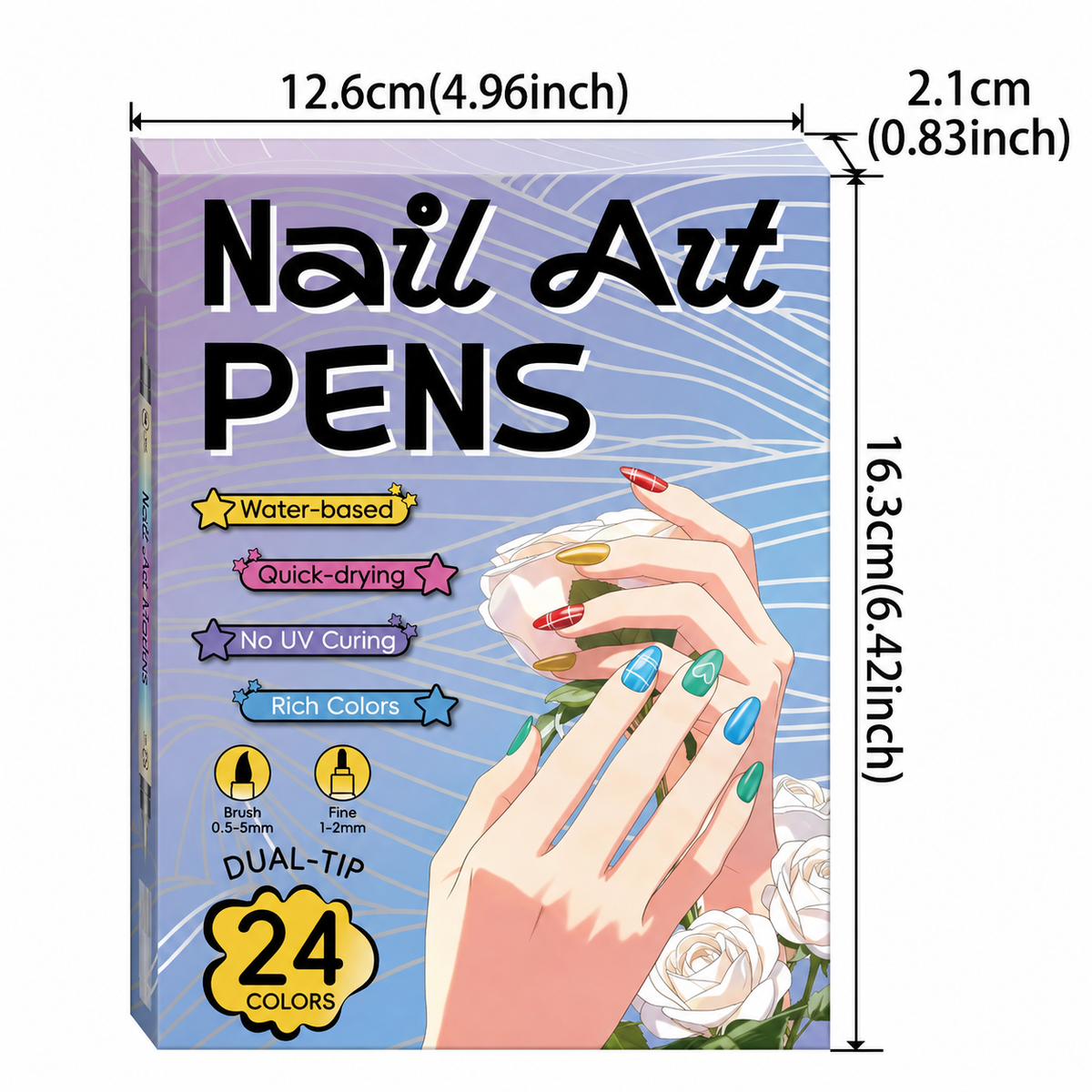 12/24 Colors Nail Art Pens – DIY 3D Markers for Drawing, Dotting & Manicure