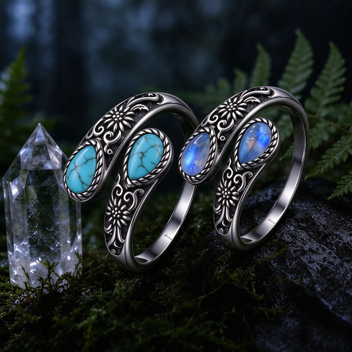💍 Luminous Moonstone Adjustable Ring ✨
