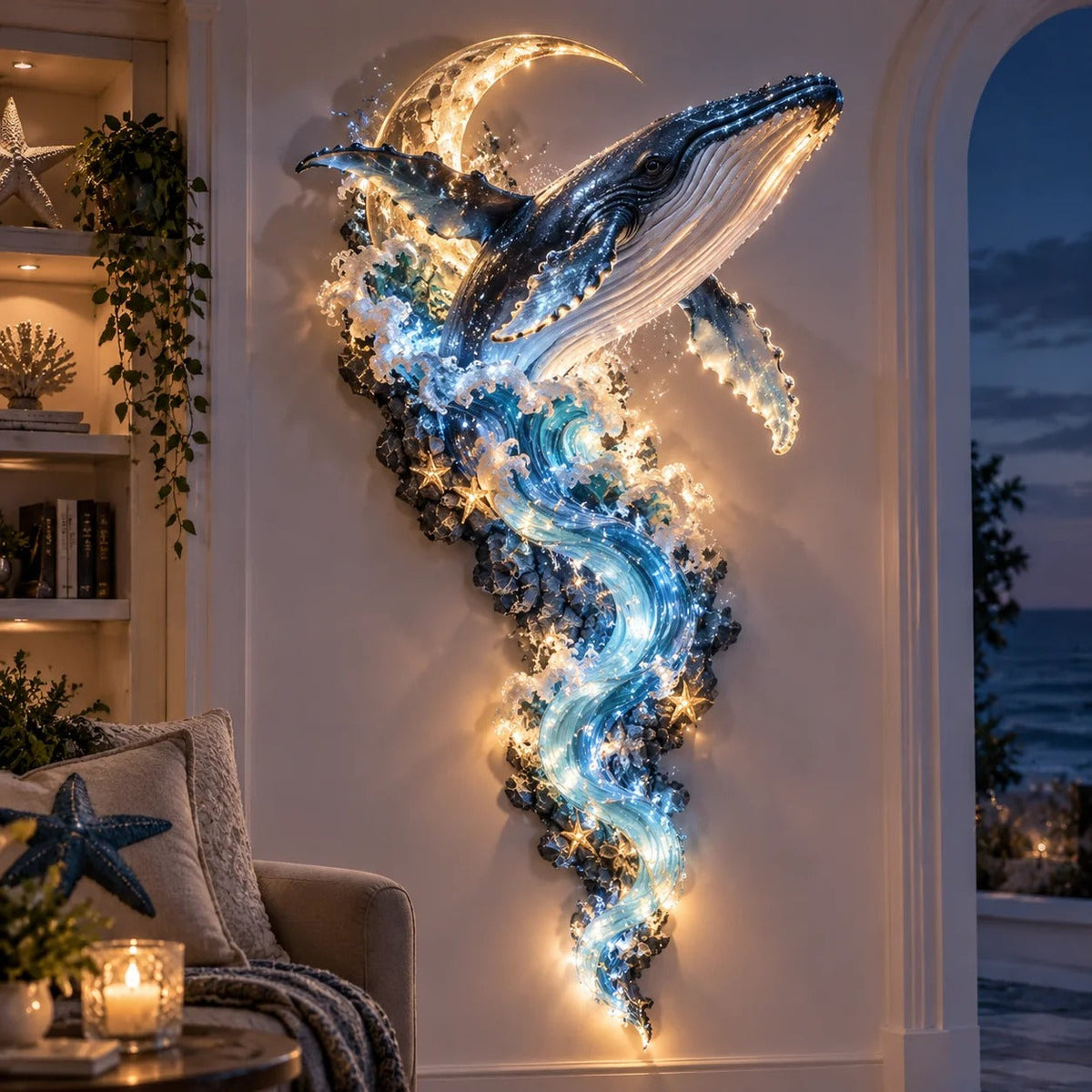 ⏰ Limited Stock 50% OFF - 🌊✨ Enchanted Ocean Legends™ Lighted Wall Décor Collection 🐋🧜♀️