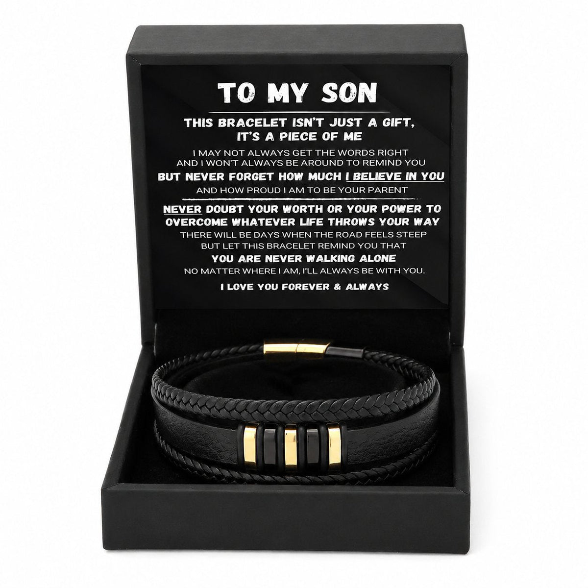 ✨Last Day 49 % OFF🖤To My Son — Handmade Never Walk Alone Braided Bracelet