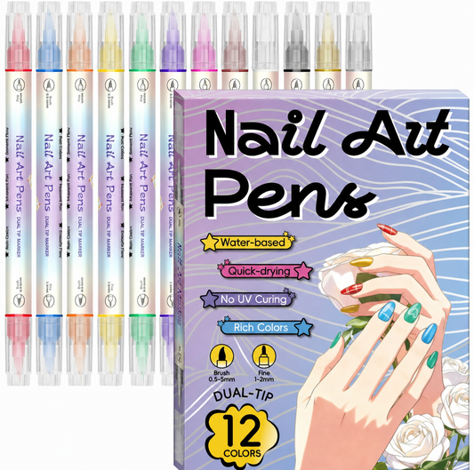 12/24 Colors Nail Art Pens – DIY 3D Markers for Drawing, Dotting & Manicure