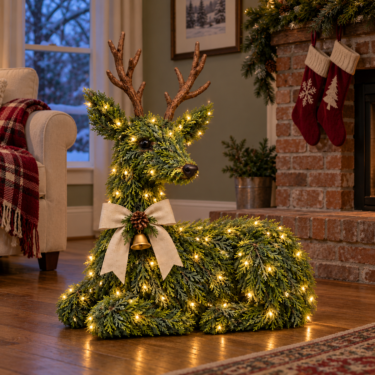 🦌Evergreen Reindeer Christmas Decoration