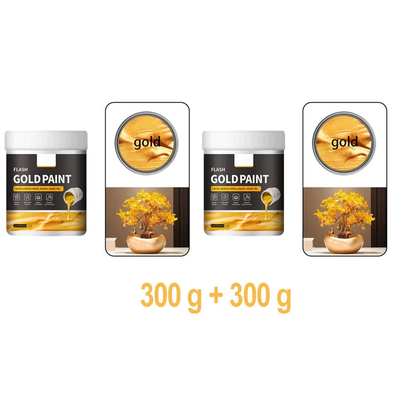 💐Water-Based Flash Gold Paint – Versatile for Canvas, Wood & Ceramic 🎨🖌️