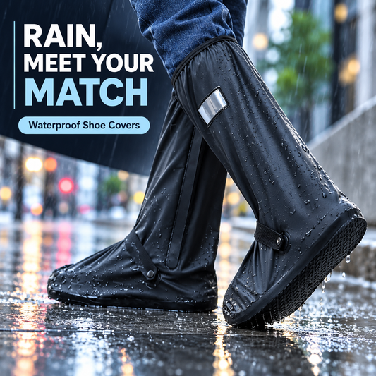 ☔ Waterproof Rain Shoe Covers – Zip-On Reflective Overshoes