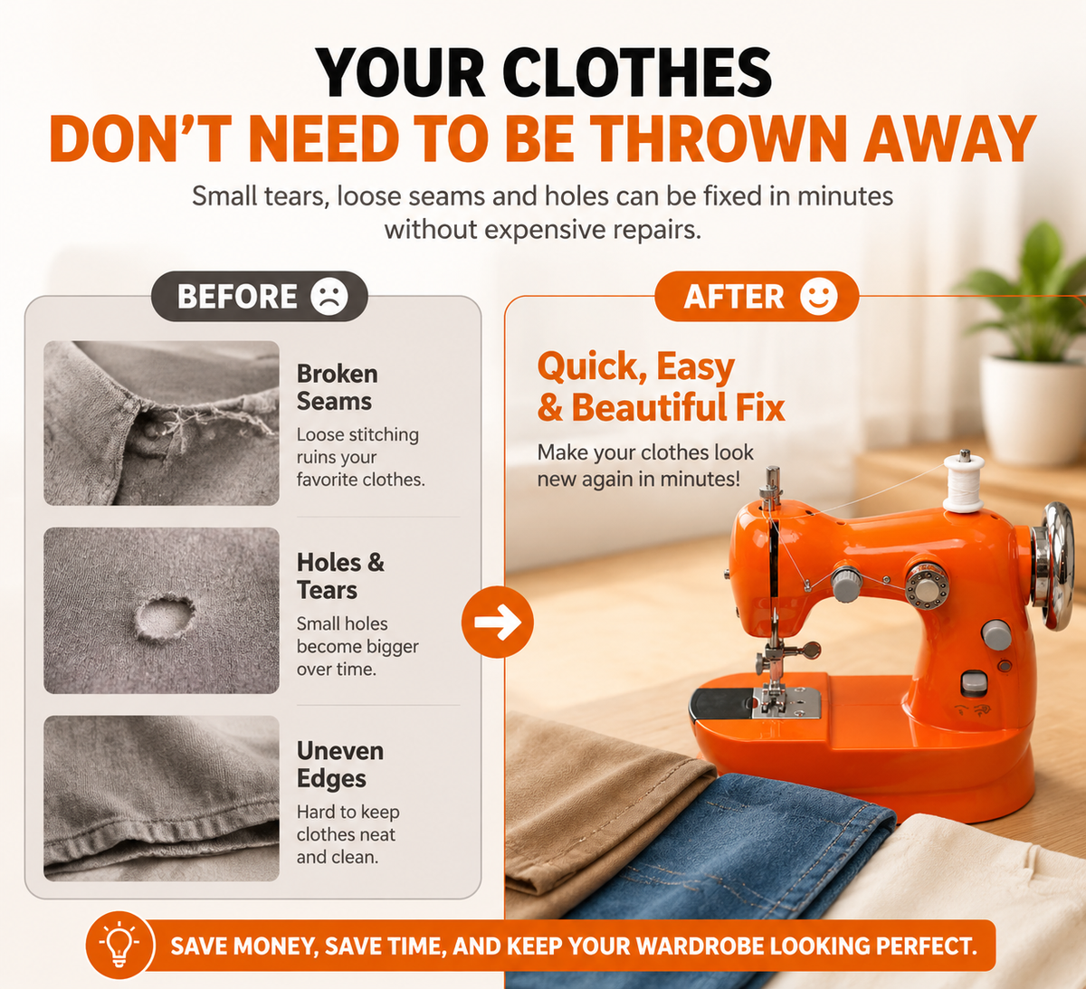 Mini Electric Sewing Machine – Compact Sewing Helper for Repairs, Crafts & Creative Projects