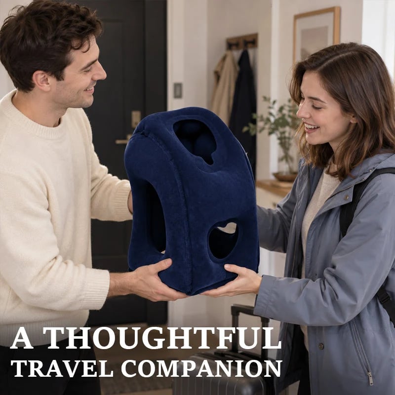 Inflatable Travel Comfort Pillow ✈️ – Lightweight Foldable Neck, Face & Arm Support