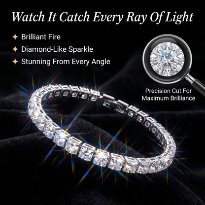Classic 4mm D-Color Moissanite Tennis Bracelet – 14K Gold Plated with Double Safety Clasp-Last Day Sale-90% OFF🔥