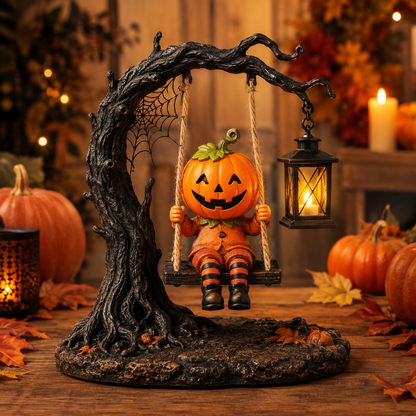 🎃  Light-Up Halloween Swing Figurine | 4 Spooky Characters & Warm Lantern Glow 👻✨