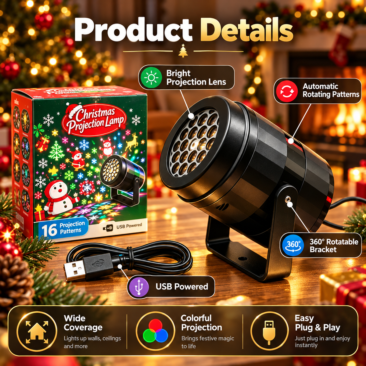 HD Christmas Projector – 6 or 10 Festive Scenes!!!