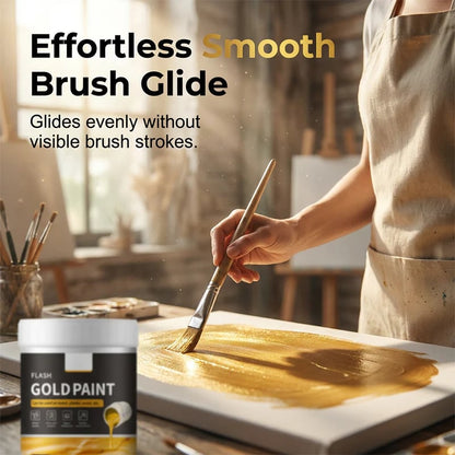 💐Water-Based Flash Gold Paint – Versatile for Canvas, Wood & Ceramic 🎨🖌️
