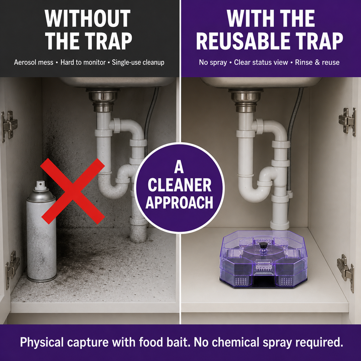 🪳 Reusable No-Spray Roach Trap – Chemical-Free