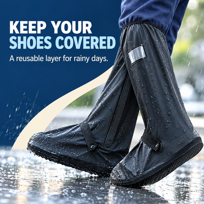 ☔ Waterproof Rain Shoe Covers – Zip-On Reflective Overshoes