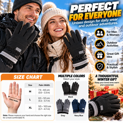 🧤 Thermal Touchscreen Winter Gloves — Windproof, Water-Resistant & Warm