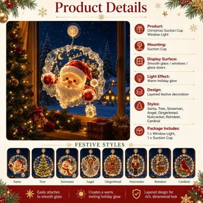 ✈️Last Day 50% OFF✨🎄Lighted Christmas Window Decoration with Suction Cup | Warm LED Window Light with Double-Layer Design & Multiple Festive Styles Flat Version✨ - image 20