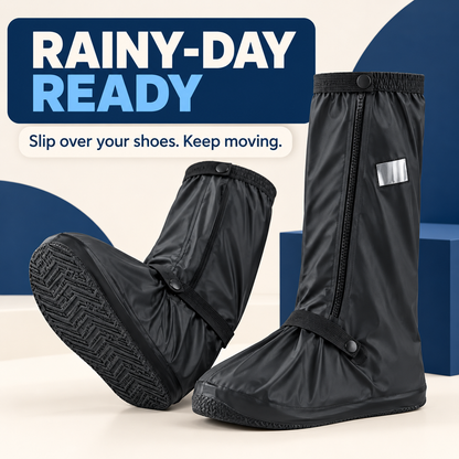 ☔ Waterproof Rain Shoe Covers – Zip-On Reflective Overshoes