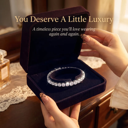 Classic 4mm D-Color Moissanite Tennis Bracelet – 14K Gold Plated with Double Safety Clasp-Last Day Sale-90% OFF🔥
