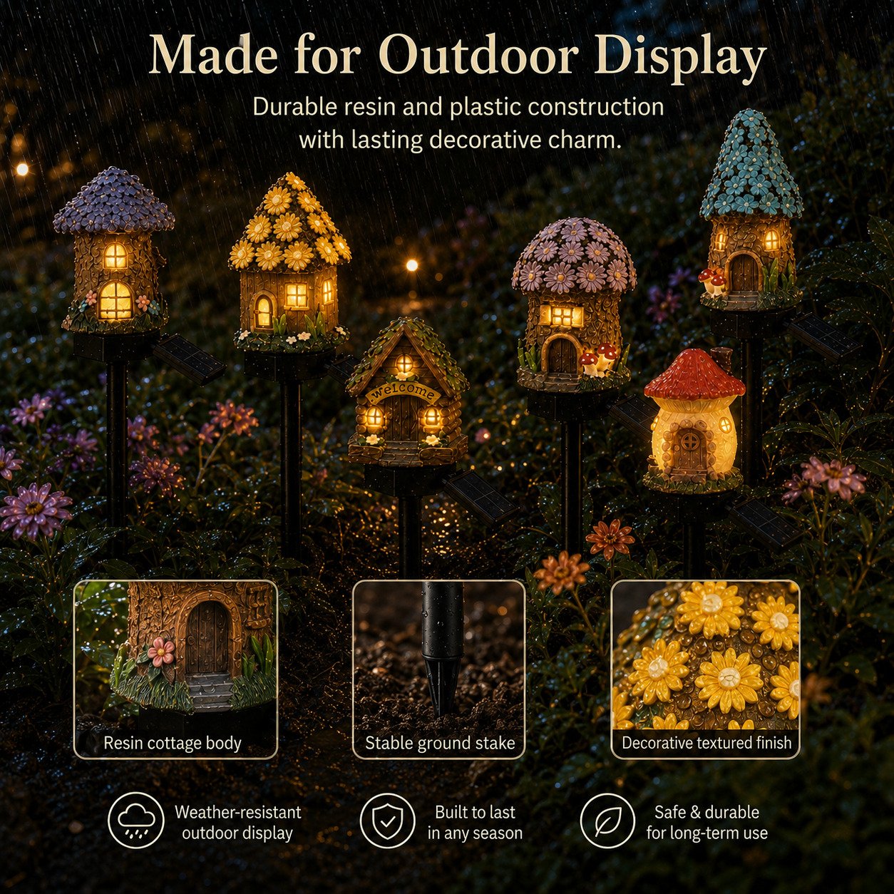 🔥Last Day 52% OFF🍄Solar Fairy-Tale Mushroom Cottage Garden Light💡