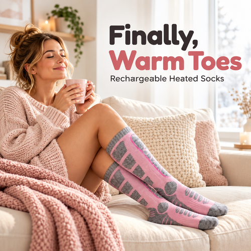 🔥 Warm Feet All Winter – Rechargeable Heated Socks with 3 Heat Levels