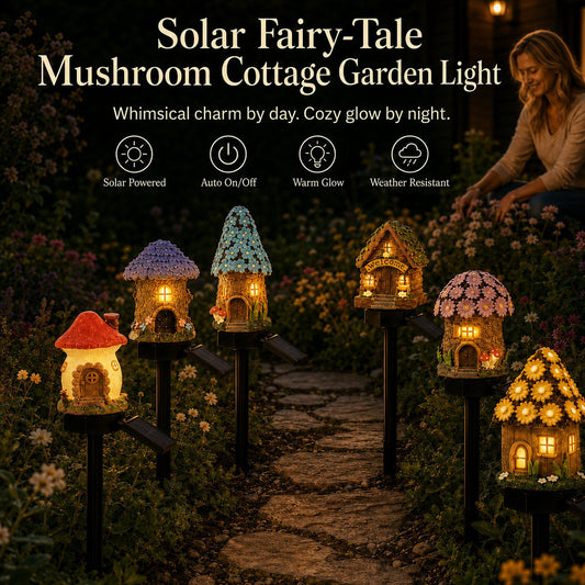 🔥Last Day 52% OFF🍄Solar Fairy-Tale Mushroom Cottage Garden Light💡