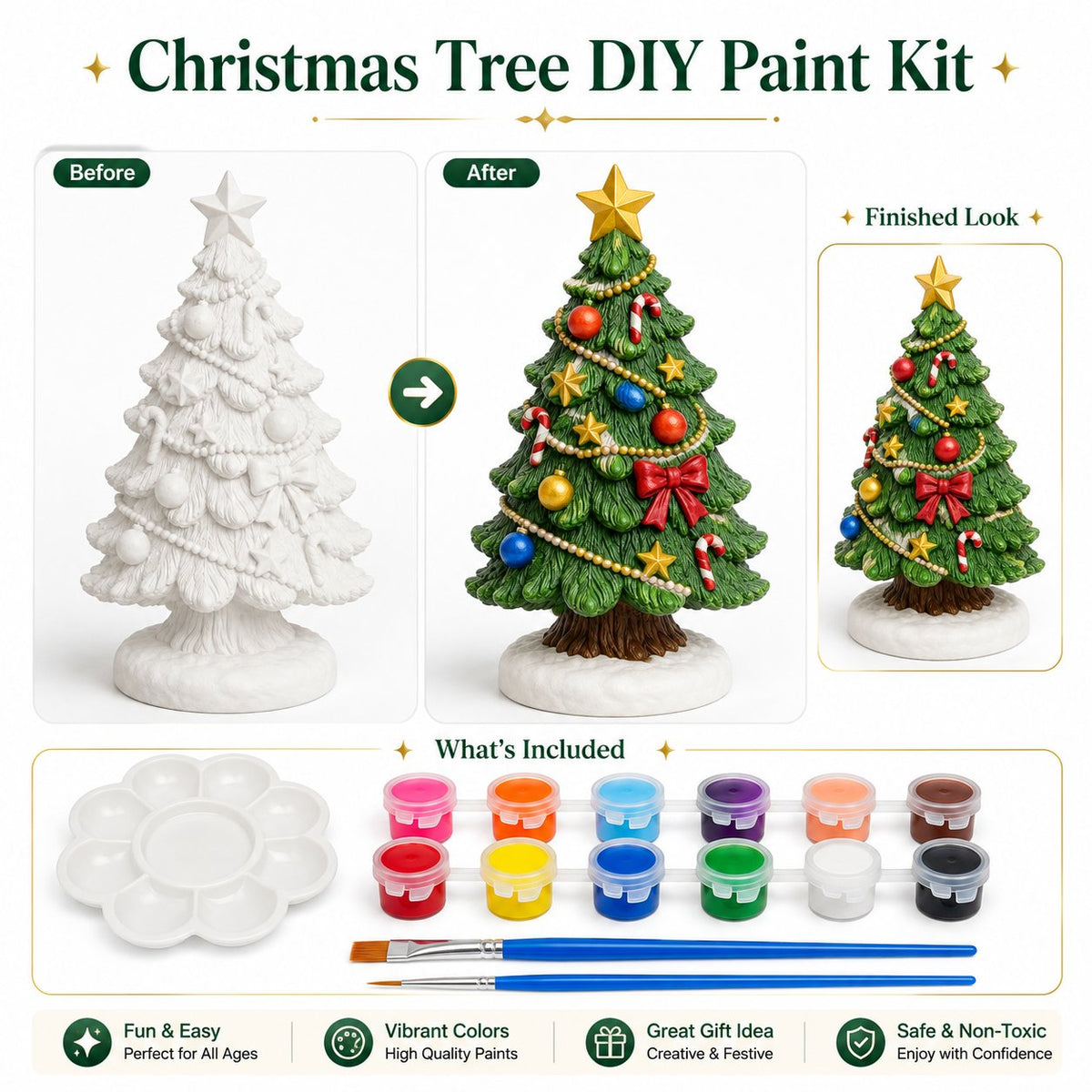 - 🎨 Beginner-Friendly DIY Christmas Figurine Painting Kit | Create Your Own Festive Holiday Decorations 🎄💕