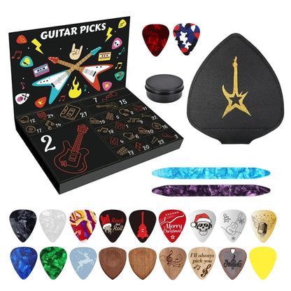🎸 24-Day Guitar Pick Advent Calendar | Christmas Gift for Guitarists