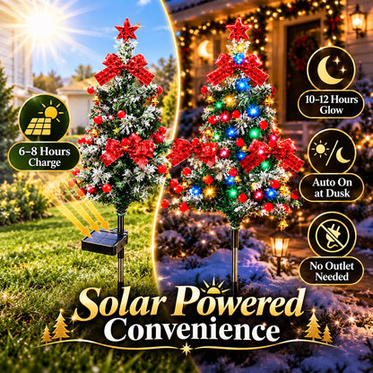 Last Day Promotion! 🔥 Solar Cedar Christmas Tree Lights| Festive Outdoor Holiday Decor ✅️BUY 4 GET 20% OFF