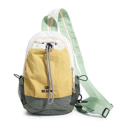 Unisex Lightweight Color Block Casual Nylon Mini Backpack