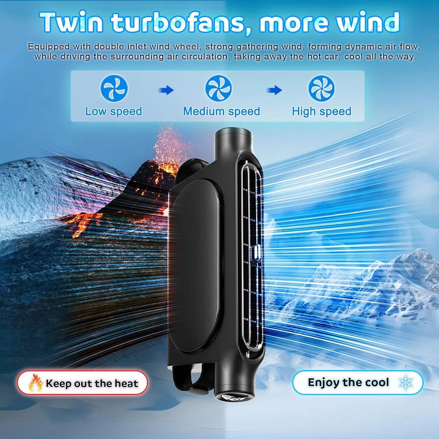 Stylish, Powerful & Space-Saving Car Rear Seat Cooling Fan