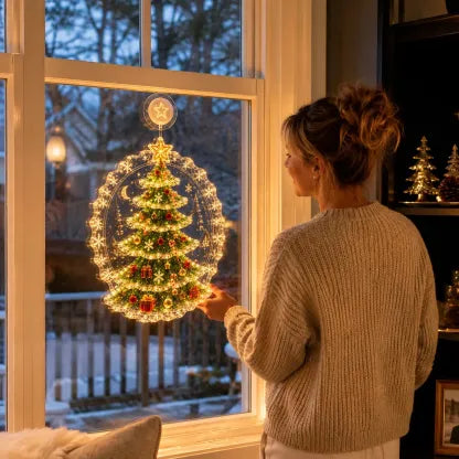 ✈️Last Day 50% OFF✨🎄Lighted Christmas Window Decoration with Suction Cup | Warm LED Window Light with Double-Layer Design & Multiple Festive Styles Flat Version✨ - image 23