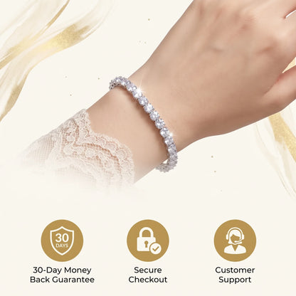 Classic 4mm D-Color Moissanite Tennis Bracelet – 14K Gold Plated with Double Safety Clasp-Last Day Sale-90% OFF🔥