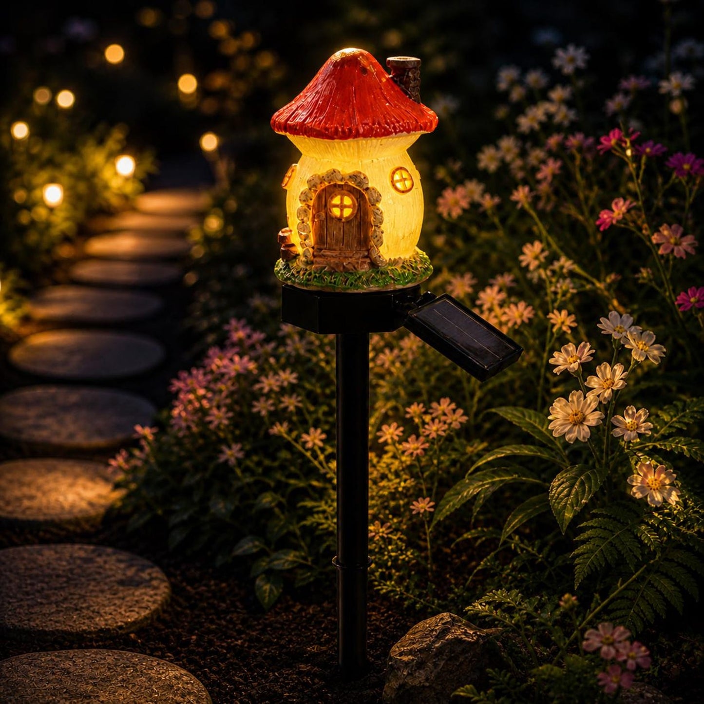 🔥Last Day 52% OFF🍄Solar Fairy-Tale Mushroom Cottage Garden Light💡