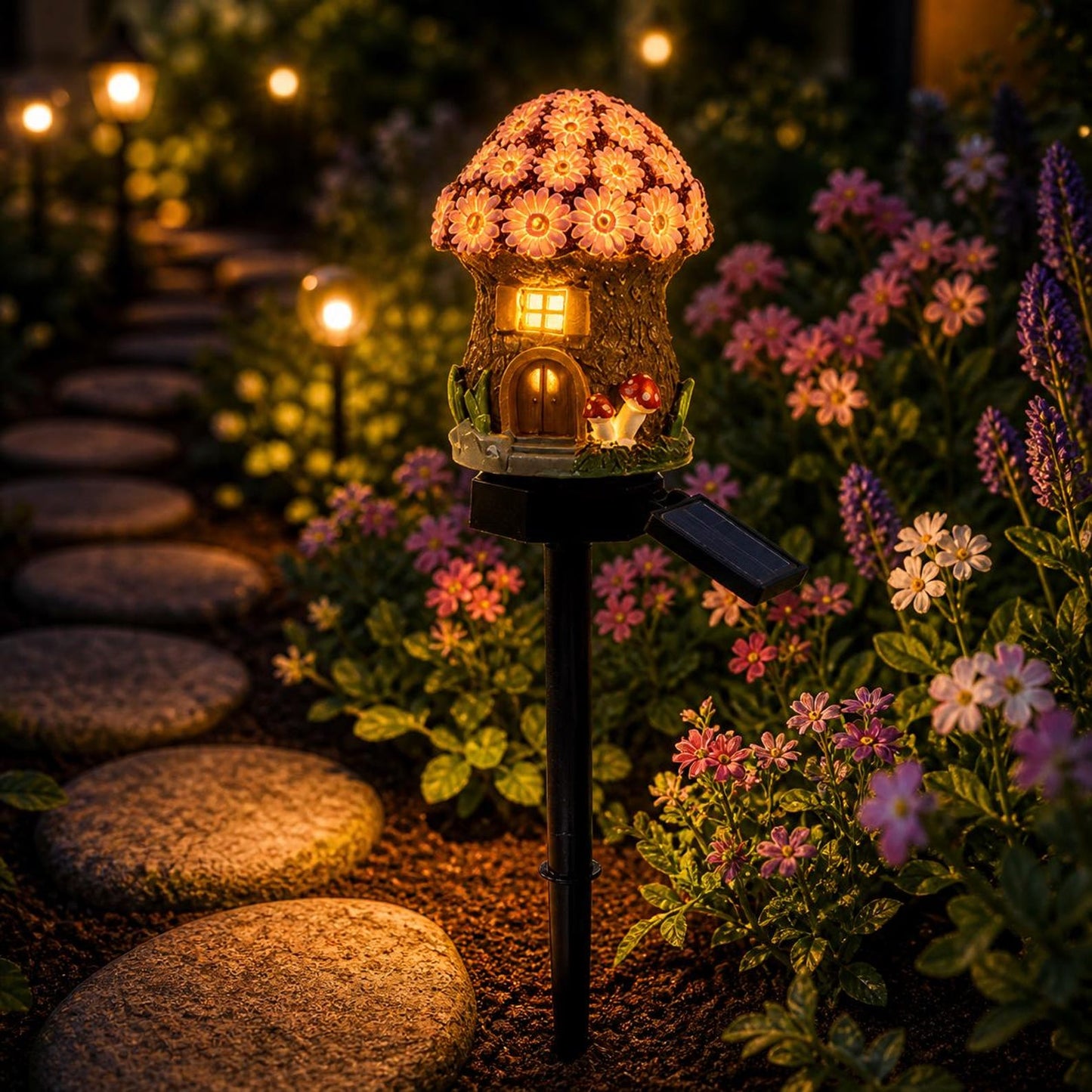🔥Last Day 52% OFF🍄Solar Fairy-Tale Mushroom Cottage Garden Light💡