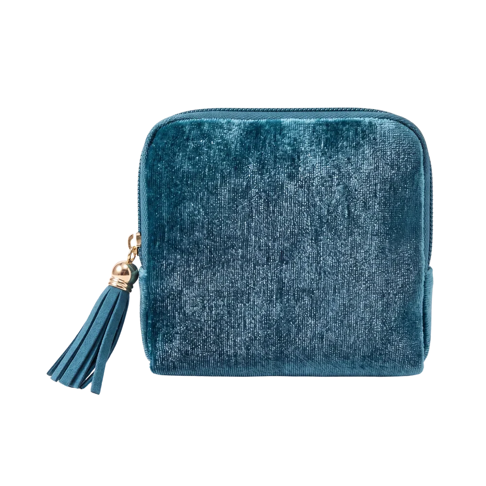 Velvet anti-tangle travel portable jewelry storage bag with tassel zipper