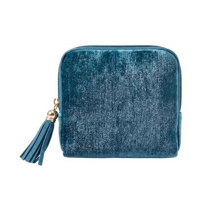 Velvet anti-tangle travel portable jewelry storage bag with tassel zipper
