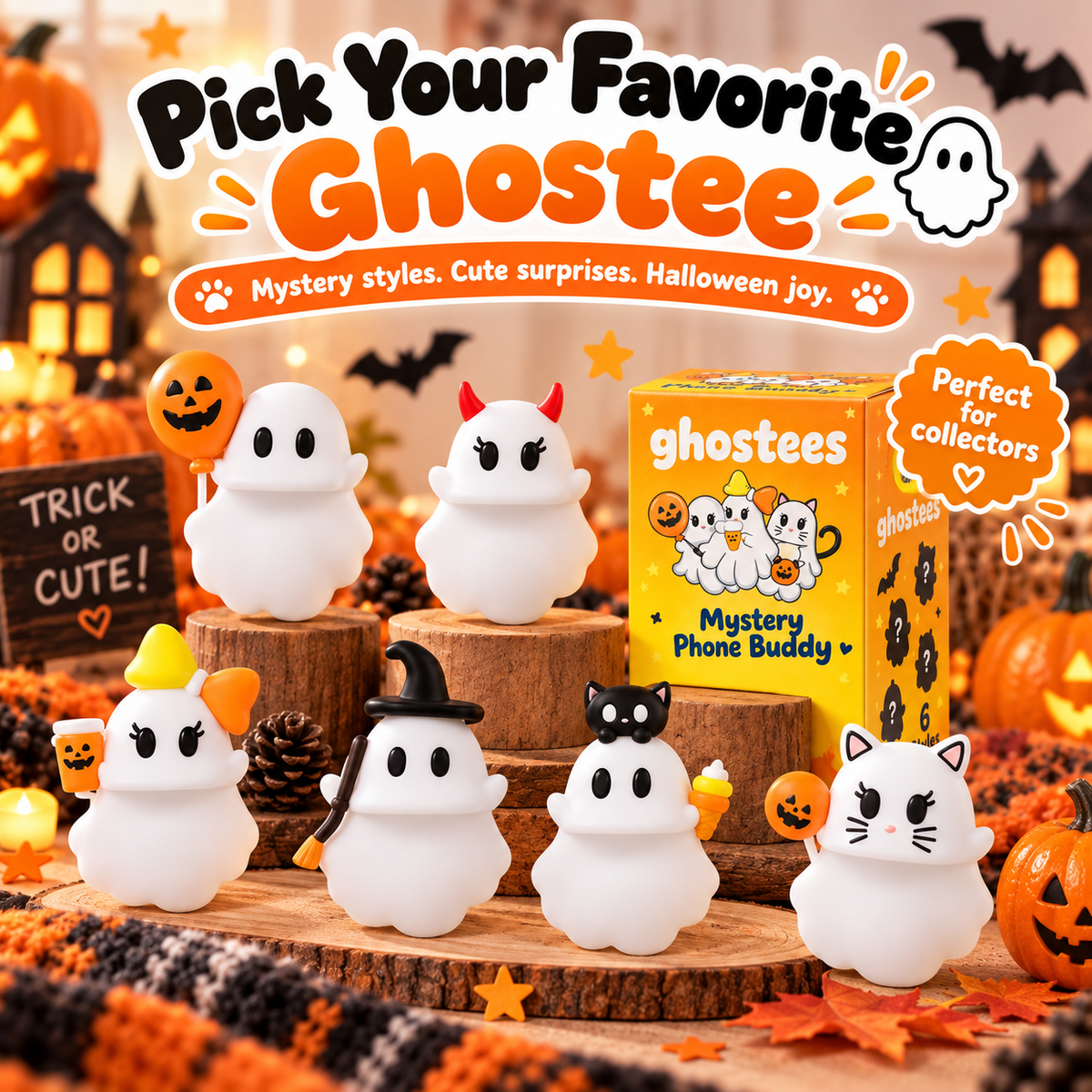 Halloween Ghost Phone Case Decor Set