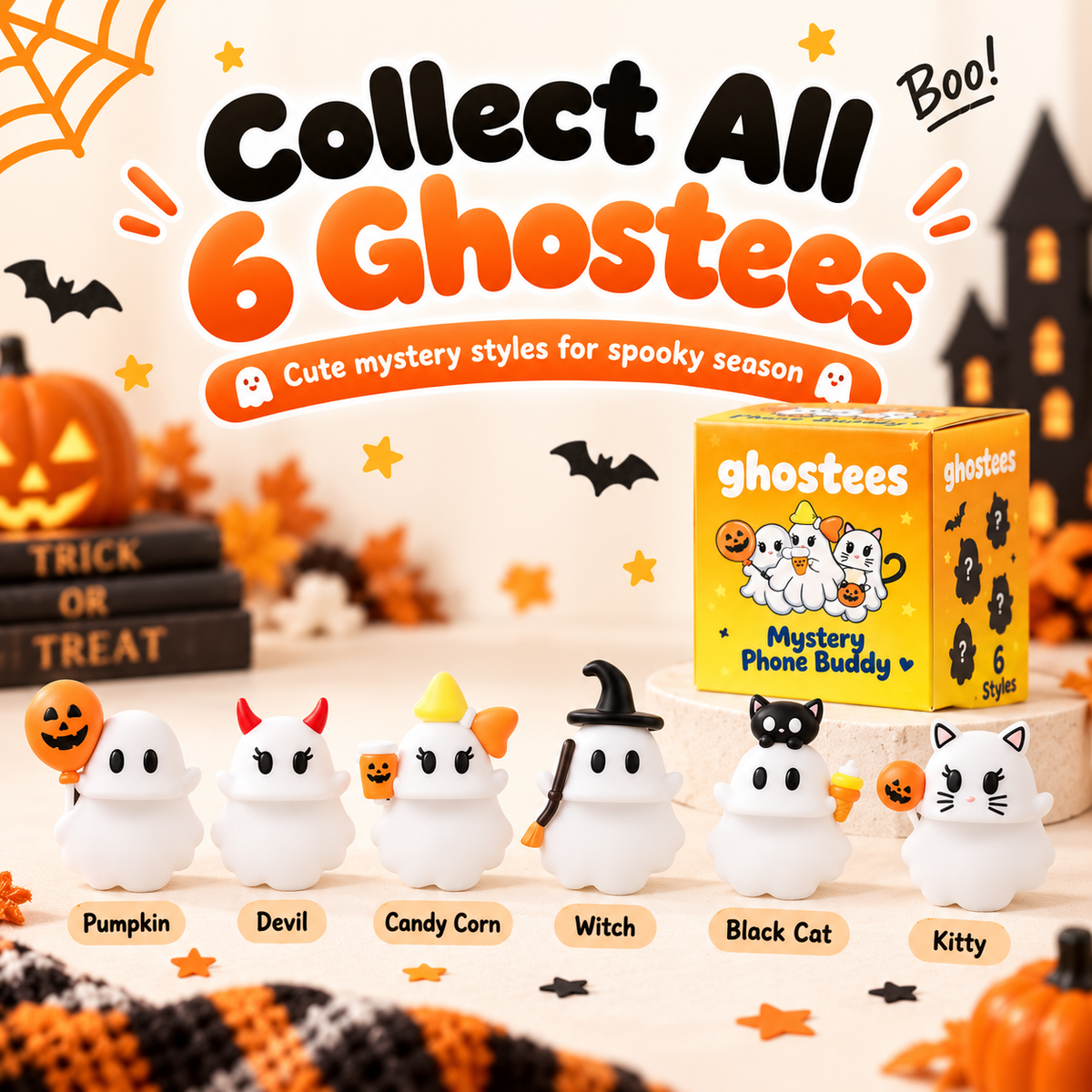 Halloween Ghost Phone Case Decor Set