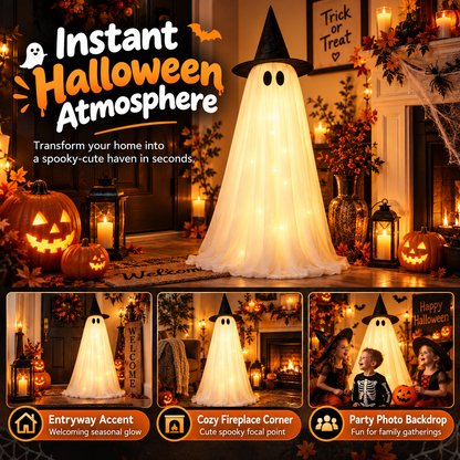 Halloween Spooky Lighted Ghost Decor Set