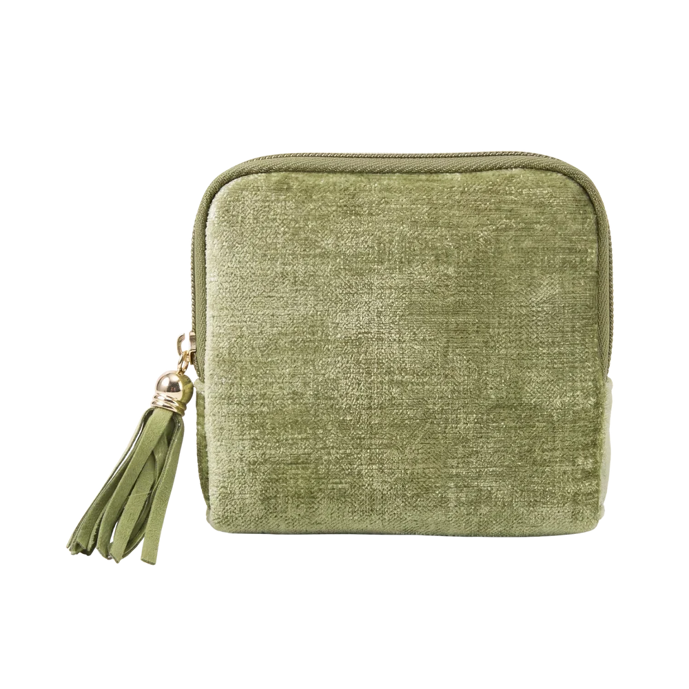 Velvet anti-tangle travel portable jewelry storage bag with tassel zipper