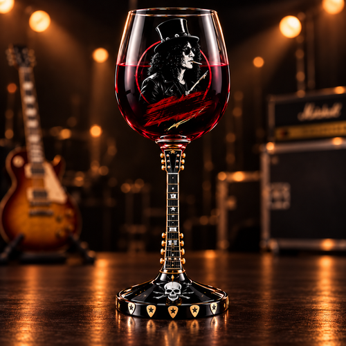 🎸 Rock Spirit Guitar Wine Glass – Unique Music Lover Collector Goblet