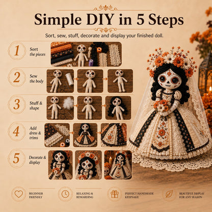 🖤 DIY Day of the Dead Patchwork Doll Kit