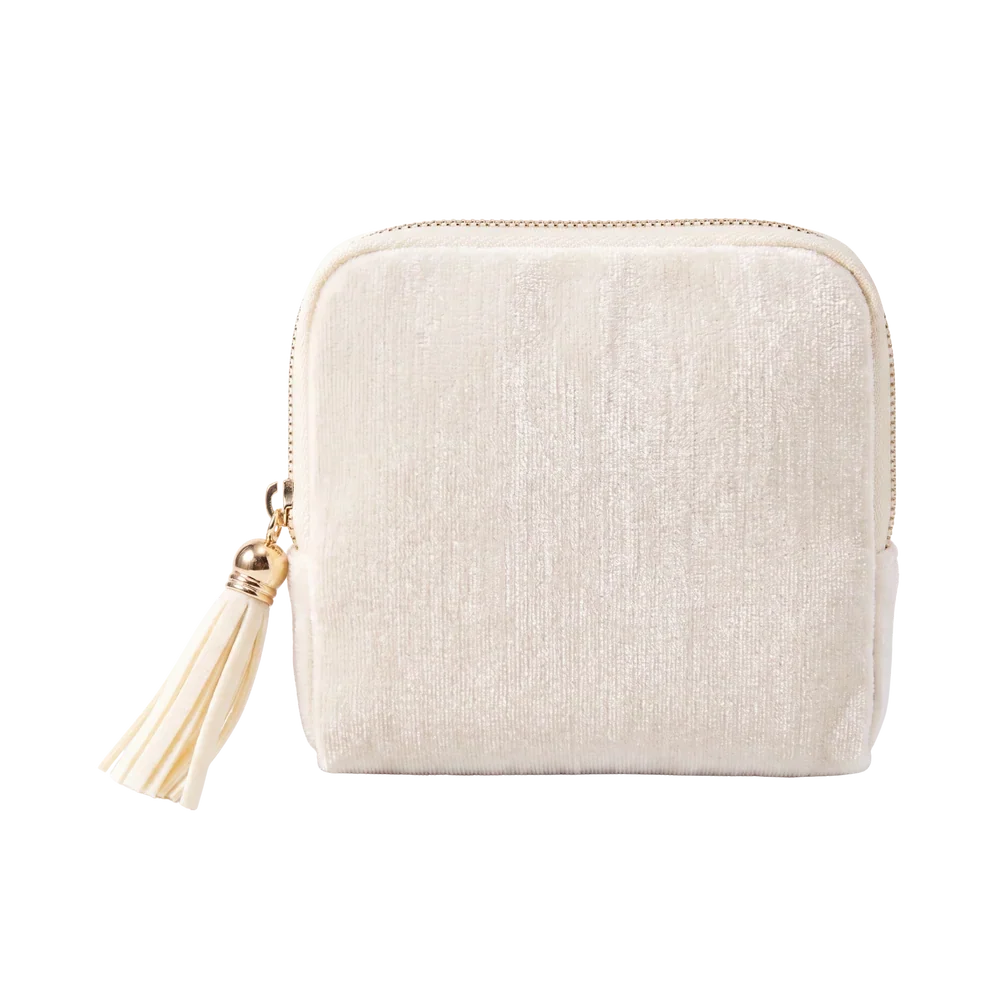 Velvet anti-tangle travel portable jewelry storage bag with tassel zipper