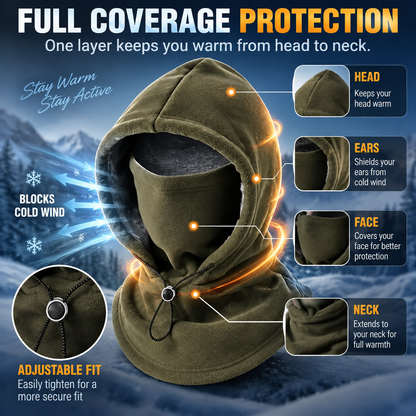 ❄️ Winter Fleece Balaclava Hood – Full Face, Head & Neck Protection For Cold Weather Outdoors