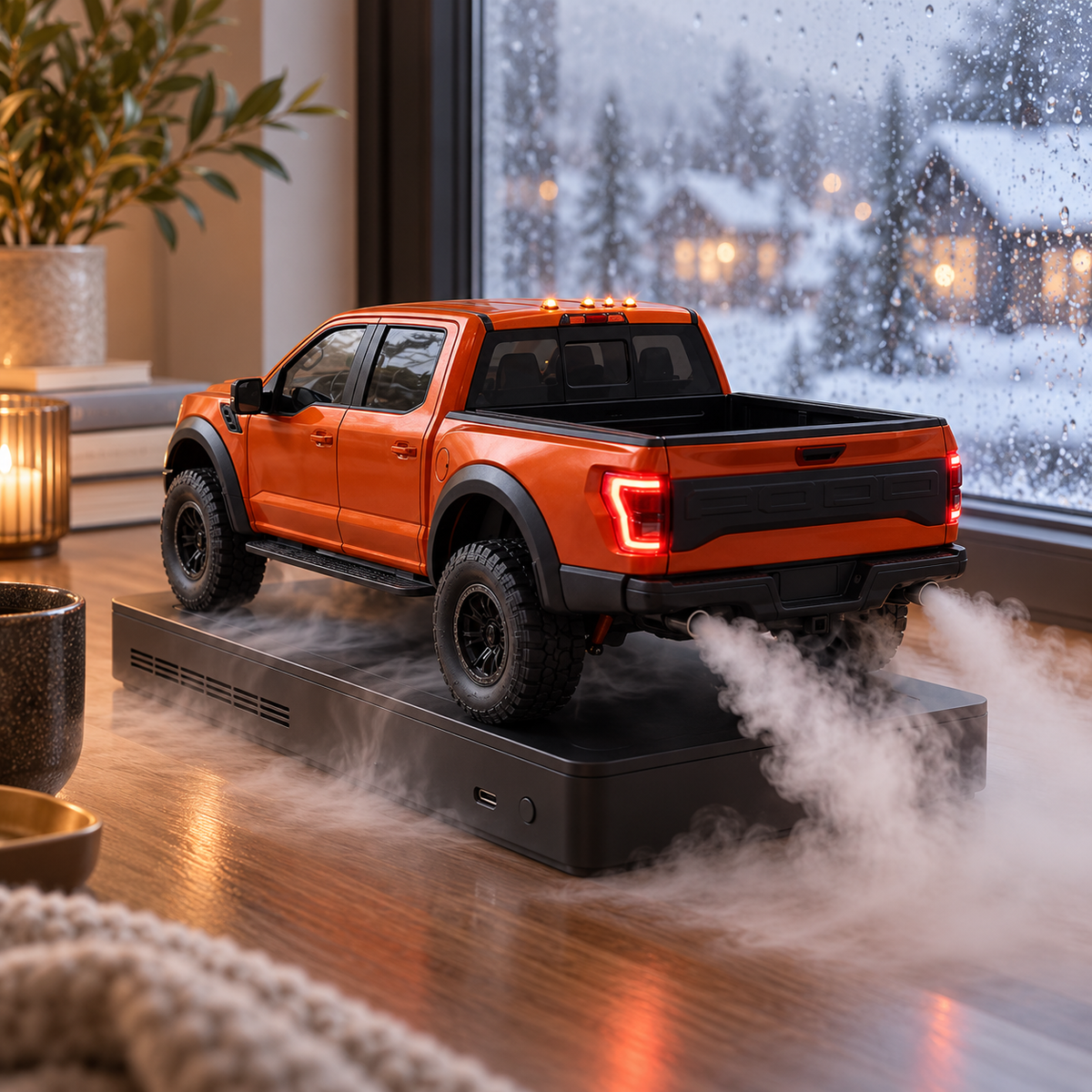 LED Pickup Truck Humidifier – Realistic Exhaust Mist, Raptor-Style Model & Cool Desk Decor