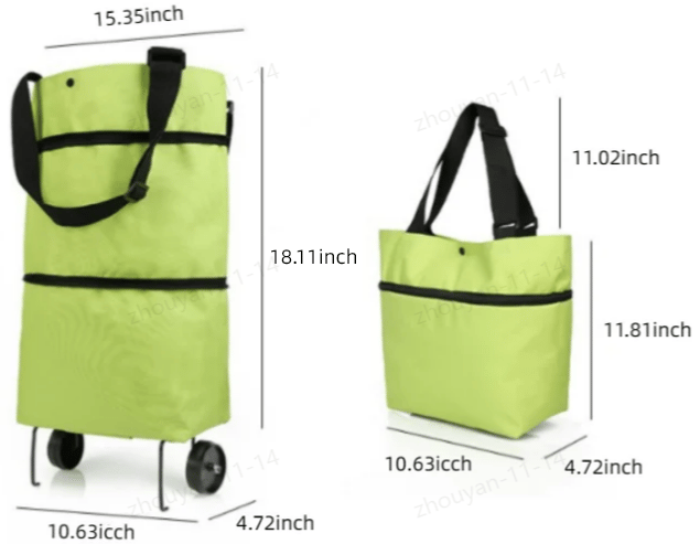 🔥 50% OFF|🛍️✨  3-in-1 Expandable Rolling Shopping Tote – 🛞Hidden Wheels & 44LB Capacity